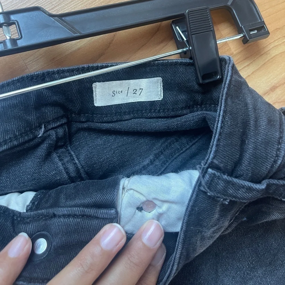 Anthropologie Pilcro Jeans High Rise Boyfriend Buckle Cinch Black Gray